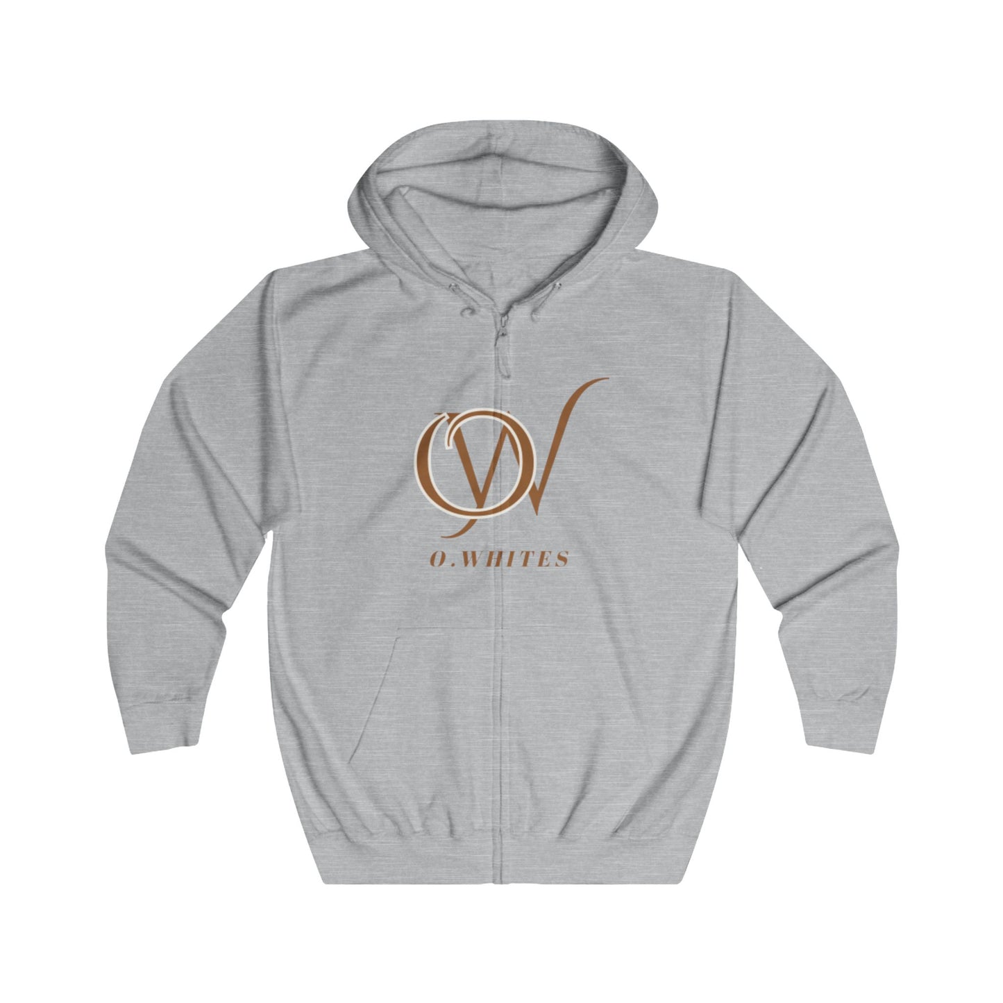 oWhitws Unisex-Kapuzenpullover mit durchgehendem Reißverschluss