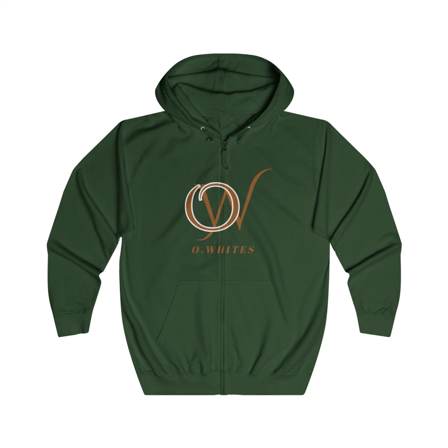 oWhitws Unisex-Kapuzenpullover mit durchgehendem Reißverschluss
